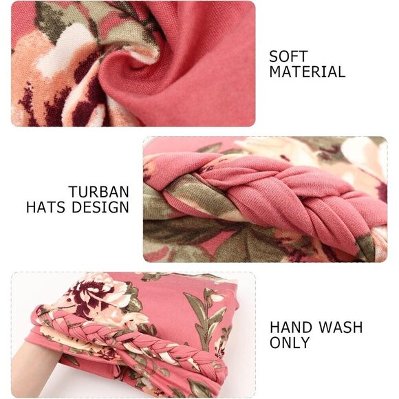 Women Turban Caps Beanie Pre-Tied Twist Headscarf Chemo Hair Cover Lightweight main image 7